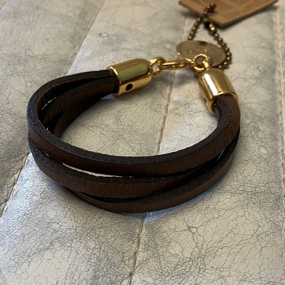 Brave Leather Jewelry - BRAVE Brown Leather Bracelet with Gold Hardware